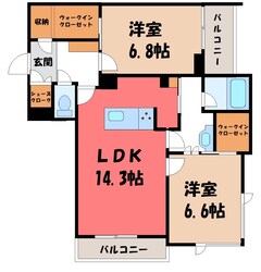 宇都宮駅 徒歩20分 2階の物件間取画像